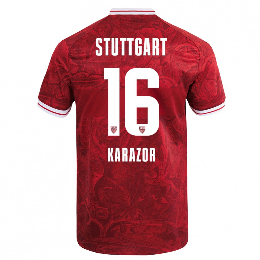 Danxen Dame Atakan Karazor #16 Rød Svart Bortetrøye Drakt Trøye 2025/26 Skjorter T-Skjorte