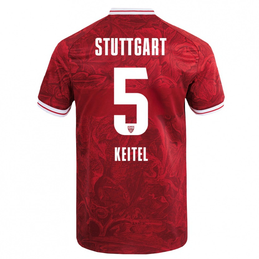 Danxen Dame Yannik Keitel #5 Rød Svart Bortetrøye Drakt Trøye 2025/26 Skjorter T-Skjorte