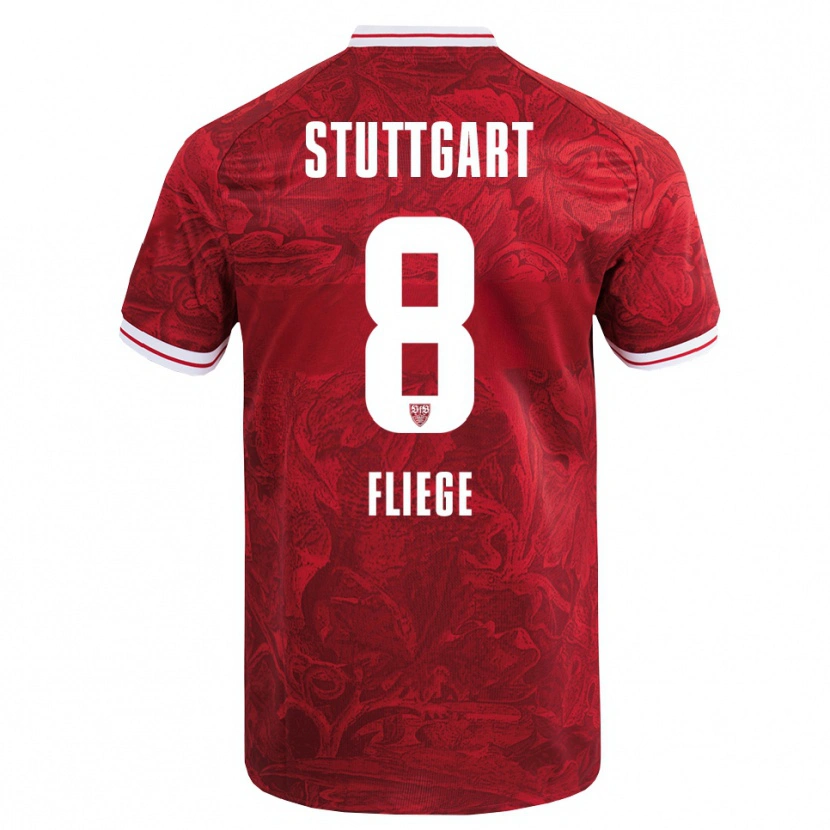 Danxen Dame Anna Fliege #8 Rød Svart Bortetrøye Drakt Trøye 2025/26 Skjorter T-Skjorte