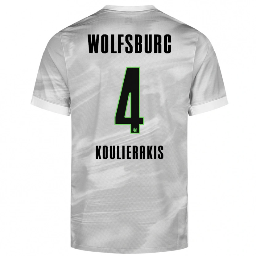 Danxen Dame Konstantinos Koulierakis #4 Grå Hvit Bortetrøye Drakt Trøye 2025/26 Skjorter T-Skjorte