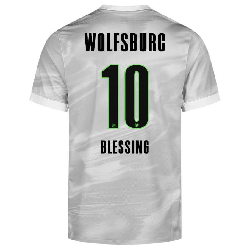 Danxen Dame Èlisée Blessing #10 Grå Hvit Bortetrøye Drakt Trøye 2025/26 Skjorter T-Skjorte