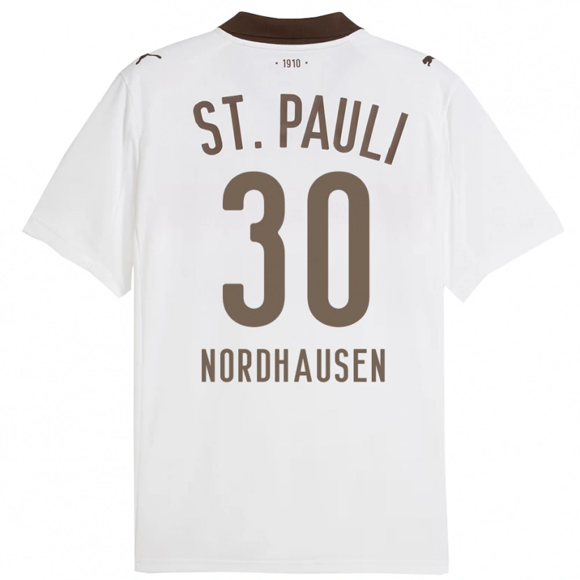 Danxen Dame Neele Nordhausen #30 Hvit Rød Bortetrøye Drakt Trøye 2025/26 Skjorter T-Skjorte