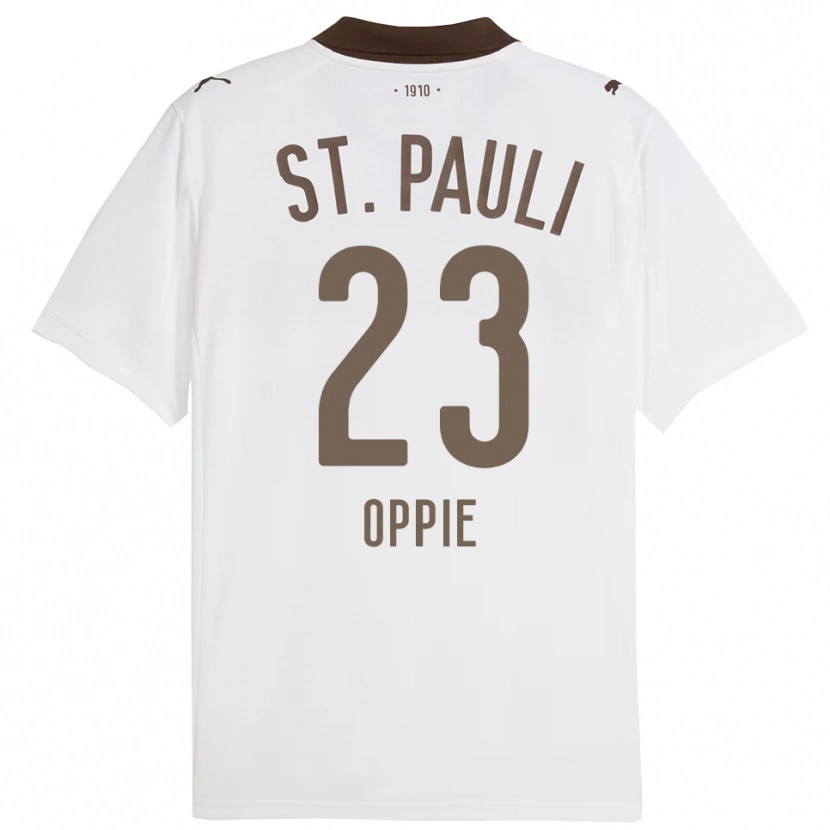 Danxen Dame Louis Oppie #23 Hvit Rød Bortetrøye Drakt Trøye 2025/26 Skjorter T-Skjorte