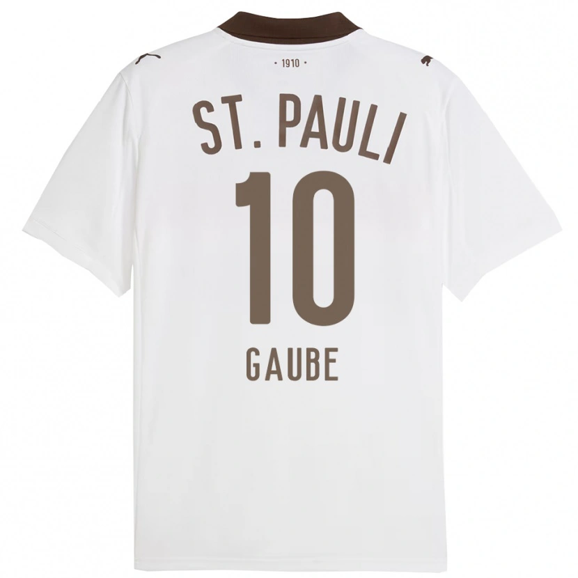 Danxen Dame Bastian Gaube #10 Hvit Rød Bortetrøye Drakt Trøye 2025/26 Skjorter T-Skjorte