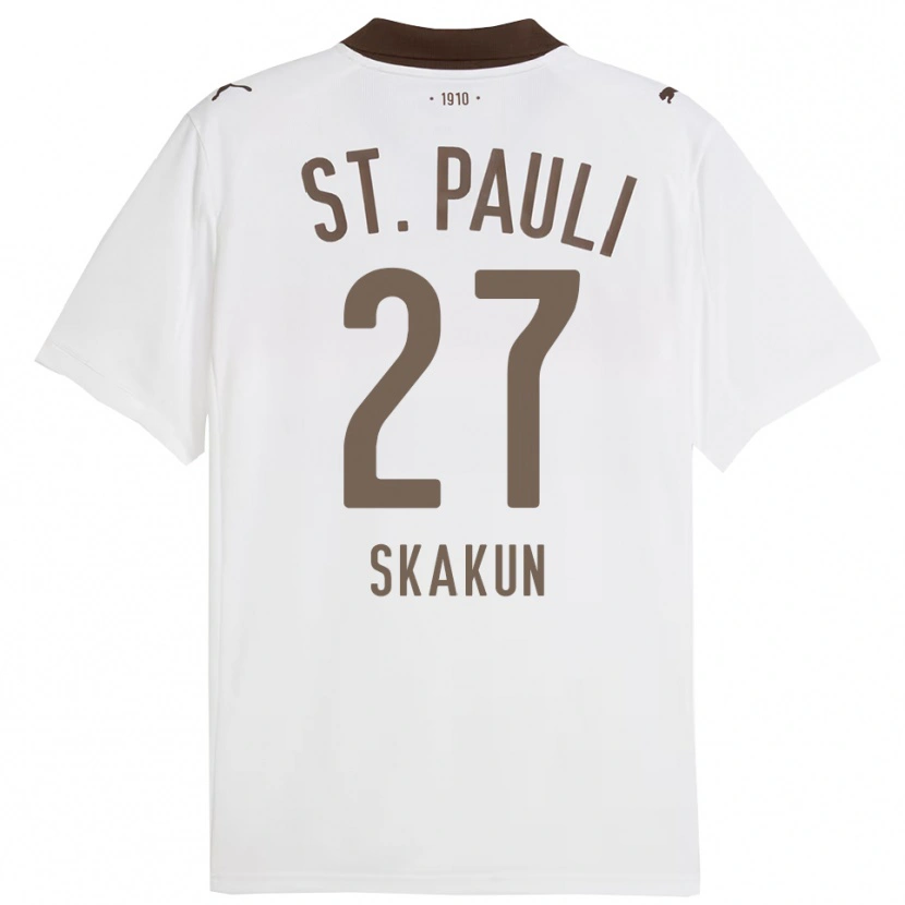 Danxen Dame Oleg Skakun #27 Hvit Rød Bortetrøye Drakt Trøye 2025/26 Skjorter T-Skjorte