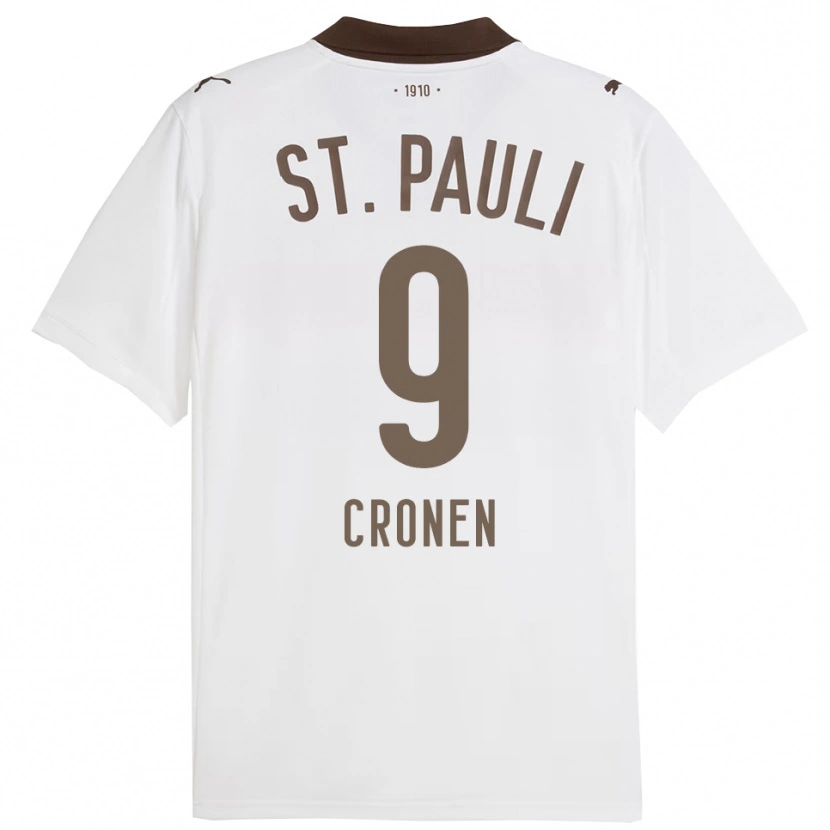 Danxen Dame Florian Cronen #9 Hvit Rød Bortetrøye Drakt Trøye 2025/26 Skjorter T-Skjorte