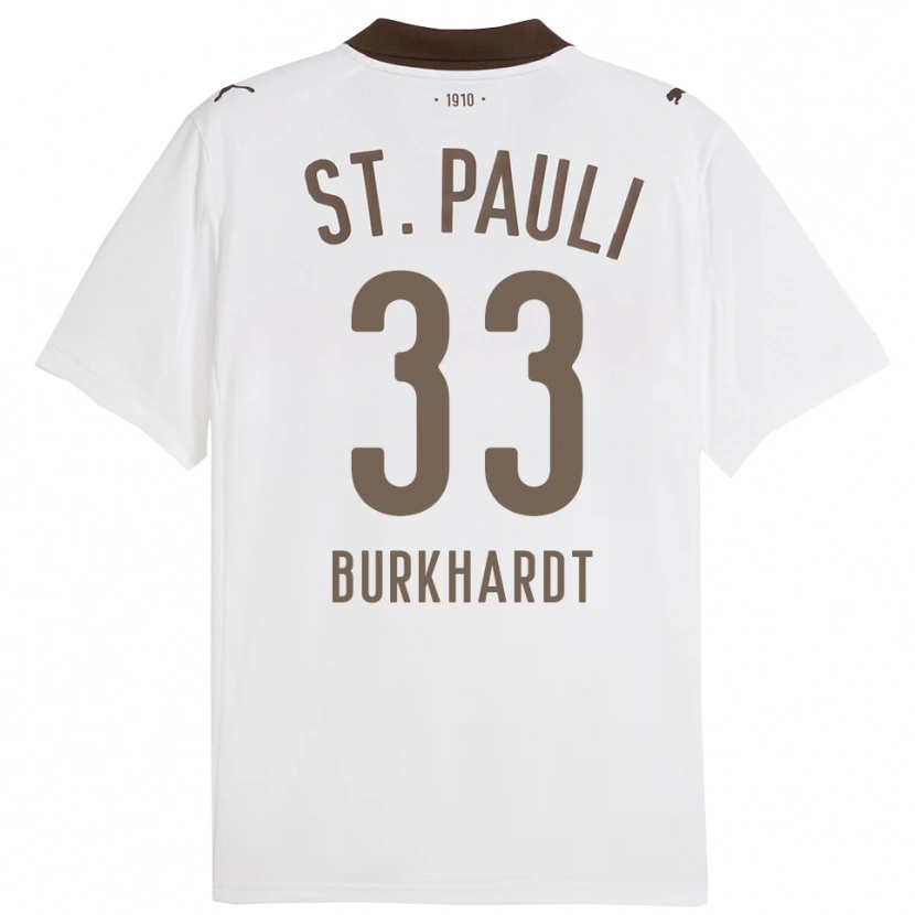 Danxen Dame Jannik Burkhardt #33 Hvit Rød Bortetrøye Drakt Trøye 2025/26 Skjorter T-Skjorte