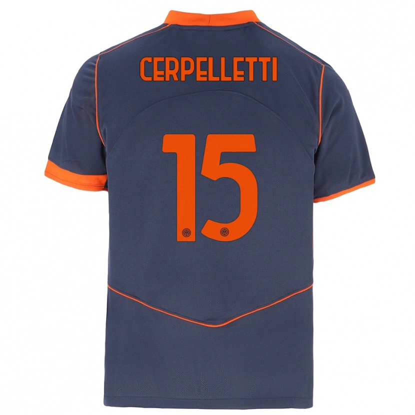 Danxen Dame Filippo Cerpelletti #15 Grå Oransje Tredje Sett Drakt Trøye 2025/26 Skjorter T-Skjorte