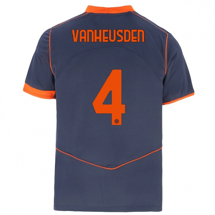 Danxen Dame Zinho Vanheusden #4 Grå Oransje Tredje Sett Drakt Trøye 2025/26 Skjorter T-Skjorte