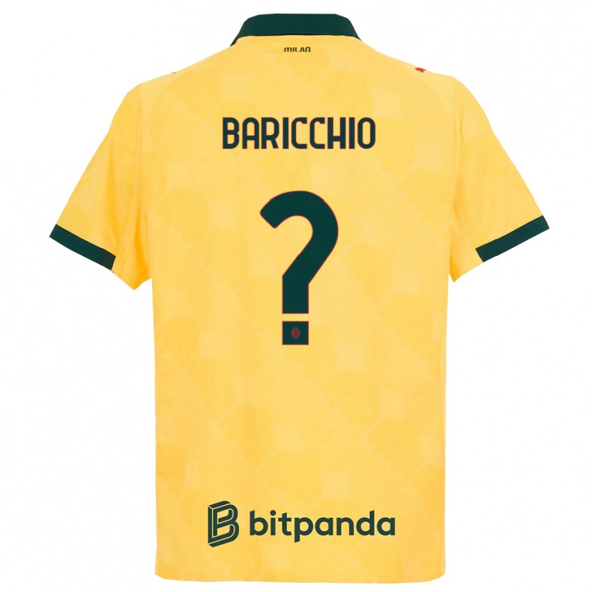 Danxen Dame Luca Baricchio #0 Gul Svart Tredje Sett Drakt Trøye 2025/26 Skjorter T-Skjorte
