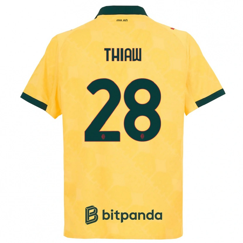Danxen Dame Malick Thiaw #28 Gul Svart Tredje Sett Drakt Trøye 2025/26 Skjorter T-Skjorte