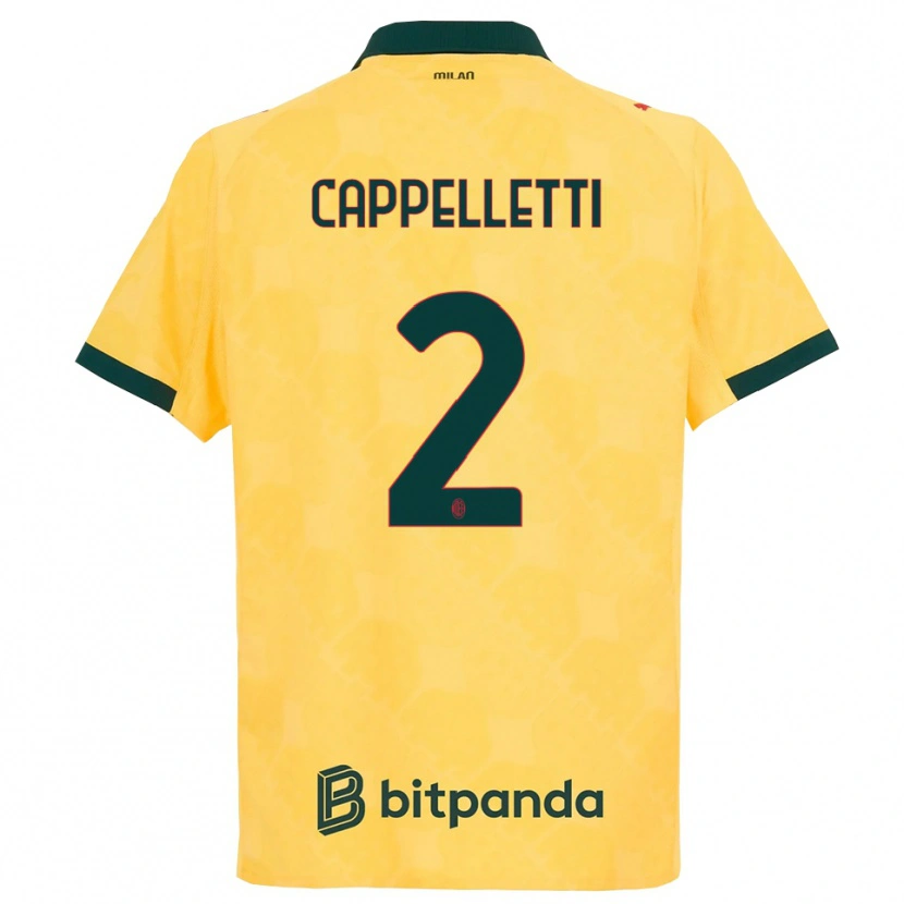 Danxen Dame Mattia Cappelletti #2 Gul Svart Tredje Sett Drakt Trøye 2025/26 Skjorter T-Skjorte