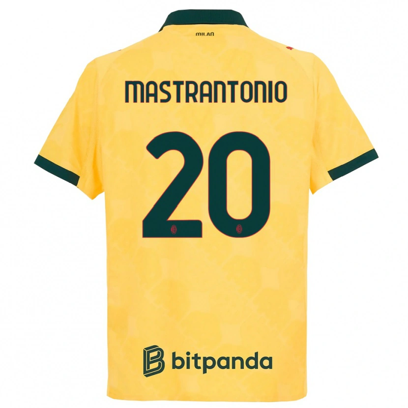 Danxen Dame Davide Mastrantonio #20 Gul Svart Tredje Sett Drakt Trøye 2025/26 Skjorter T-Skjorte