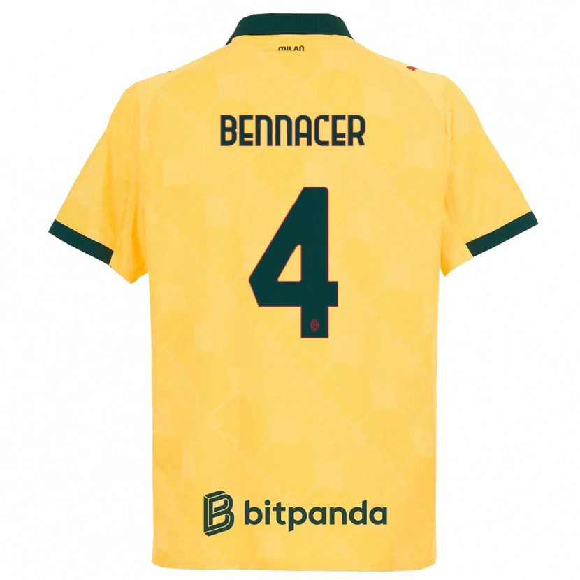 Danxen Dame Ismaël Bennacer #4 Gul Svart Tredje Sett Drakt Trøye 2025/26 Skjorter T-Skjorte
