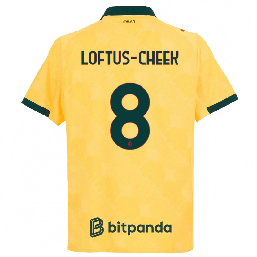 Danxen Dame Ruben Loftus-Cheek #8 Gul Svart Tredje Sett Drakt Trøye 2025/26 Skjorter T-Skjorte