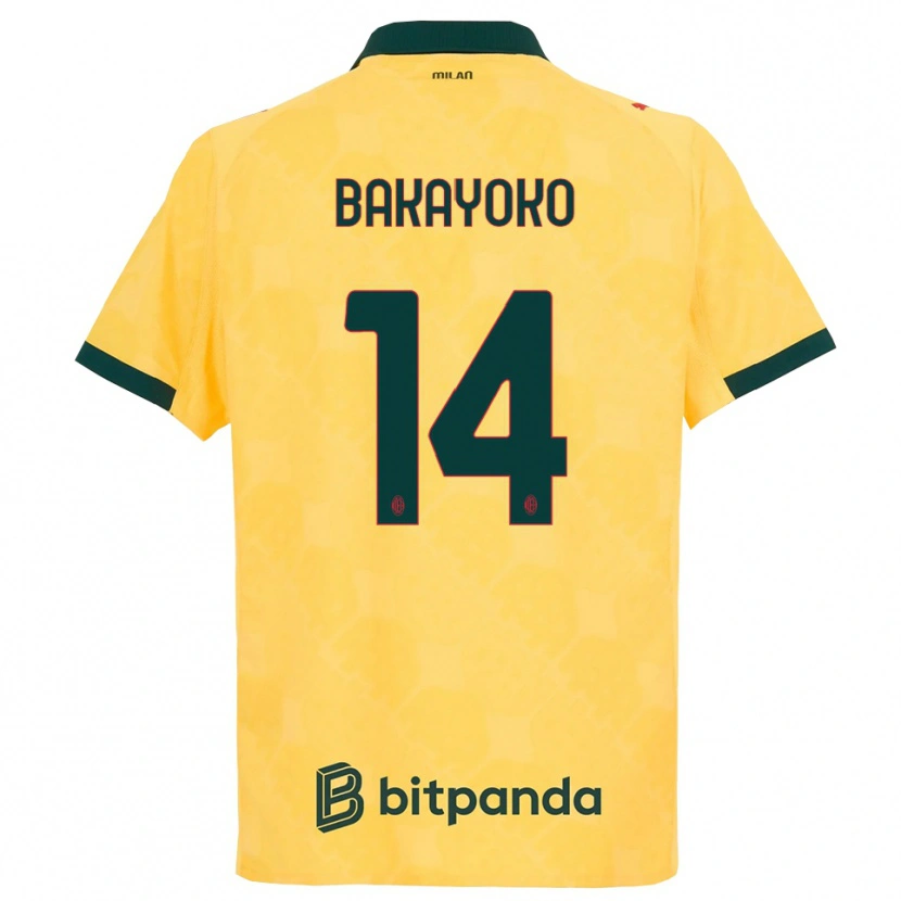 Danxen Dame Tiemoue Bakayoko #14 Gul Svart Tredje Sett Drakt Trøye 2025/26 Skjorter T-Skjorte