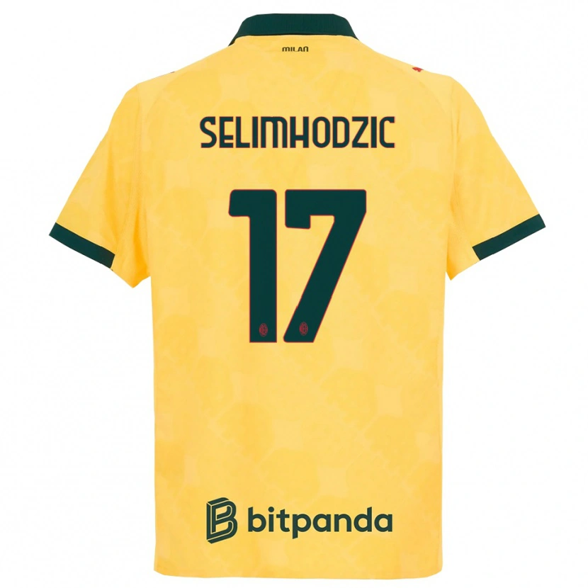 Danxen Dame Noa Selimhodzic #17 Gul Svart Tredje Sett Drakt Trøye 2025/26 Skjorter T-Skjorte