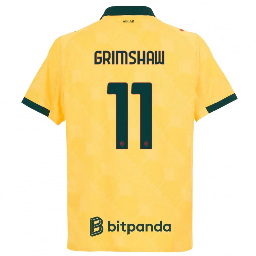 Danxen Dame Christy Grimshaw #11 Gul Svart Tredje Sett Drakt Trøye 2025/26 Skjorter T-Skjorte