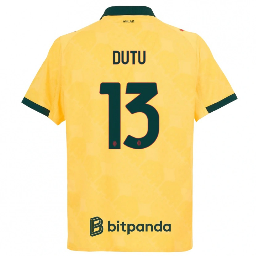 Danxen Dame Matteo Duțu #13 Gul Svart Tredje Sett Drakt Trøye 2025/26 Skjorter T-Skjorte