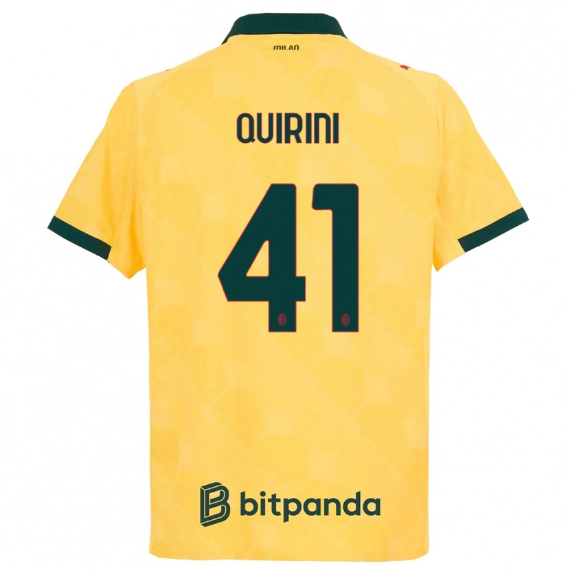 Danxen Dame Ettore Quirini #41 Gul Svart Tredje Sett Drakt Trøye 2025/26 Skjorter T-Skjorte