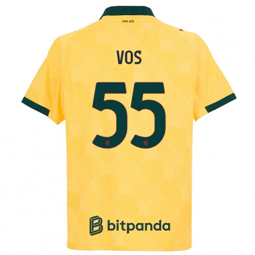 Danxen Dame Silvano Vos #55 Gul Svart Tredje Sett Drakt Trøye 2025/26 Skjorter T-Skjorte