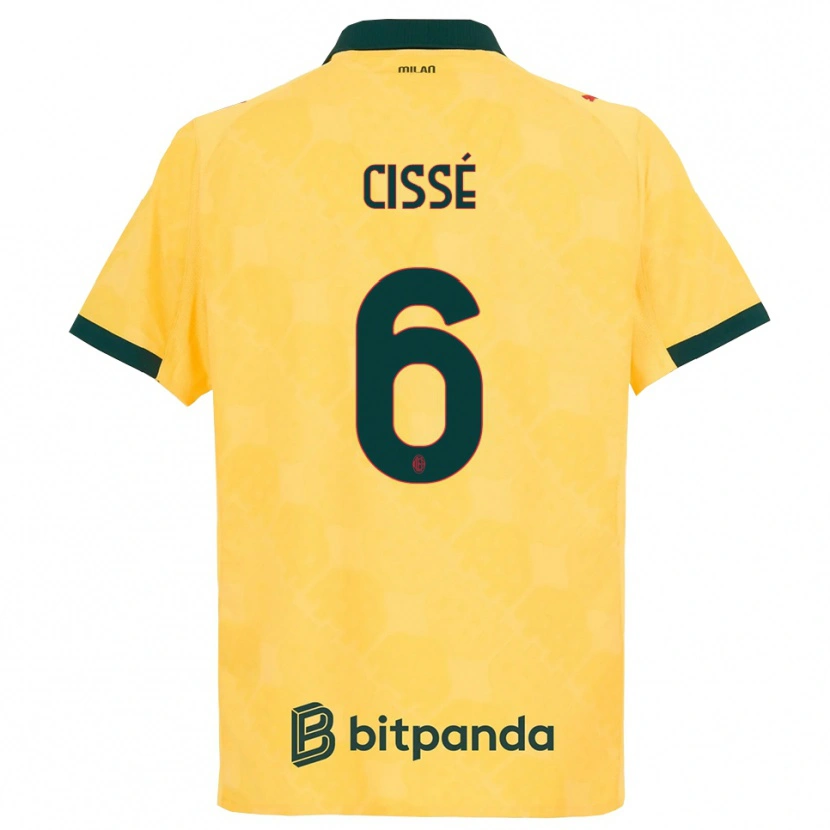 Danxen Dame Maiga-Hamadoun Cissé #6 Gul Svart Tredje Sett Drakt Trøye 2025/26 Skjorter T-Skjorte