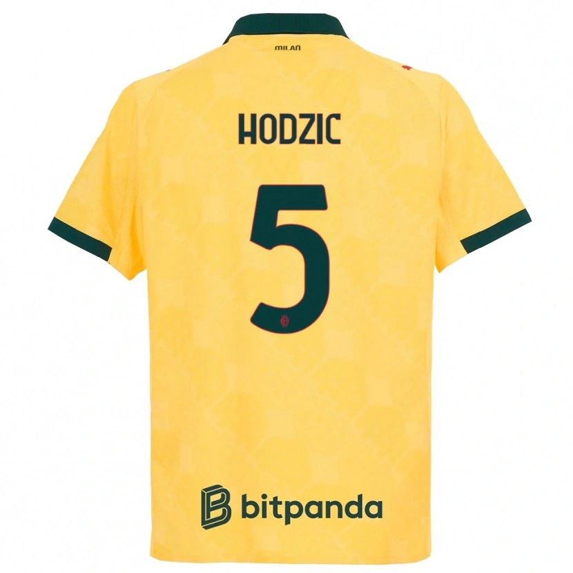 Danxen Dame Demirel Hodzic #5 Gul Svart Tredje Sett Drakt Trøye 2025/26 Skjorter T-Skjorte