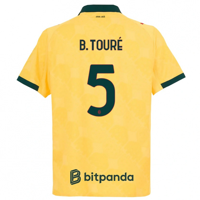 Danxen Dame Fode Ballo-Toure #5 Gul Svart Tredje Sett Drakt Trøye 2025/26 Skjorter T-Skjorte