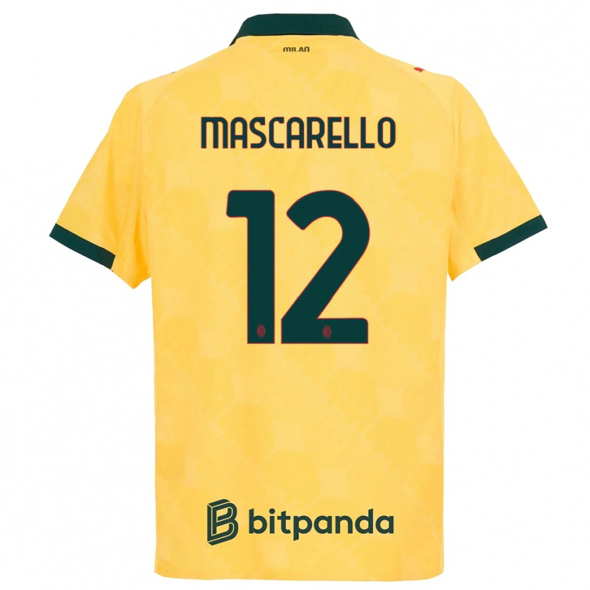 Danxen Dame Marta Mascarello #12 Gul Svart Tredje Sett Drakt Trøye 2025/26 Skjorter T-Skjorte