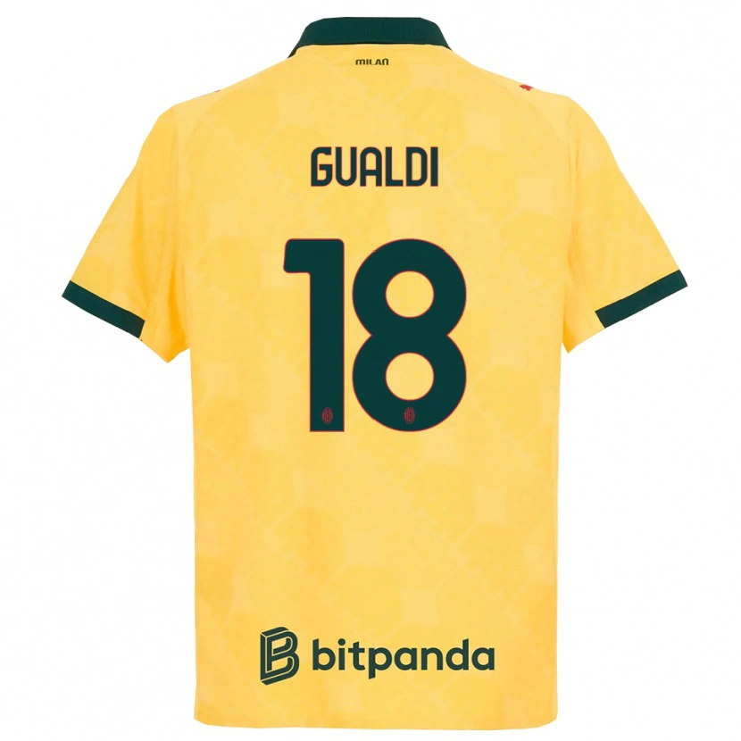 Danxen Dame Andrea Gualdi #18 Gul Svart Tredje Sett Drakt Trøye 2025/26 Skjorter T-Skjorte