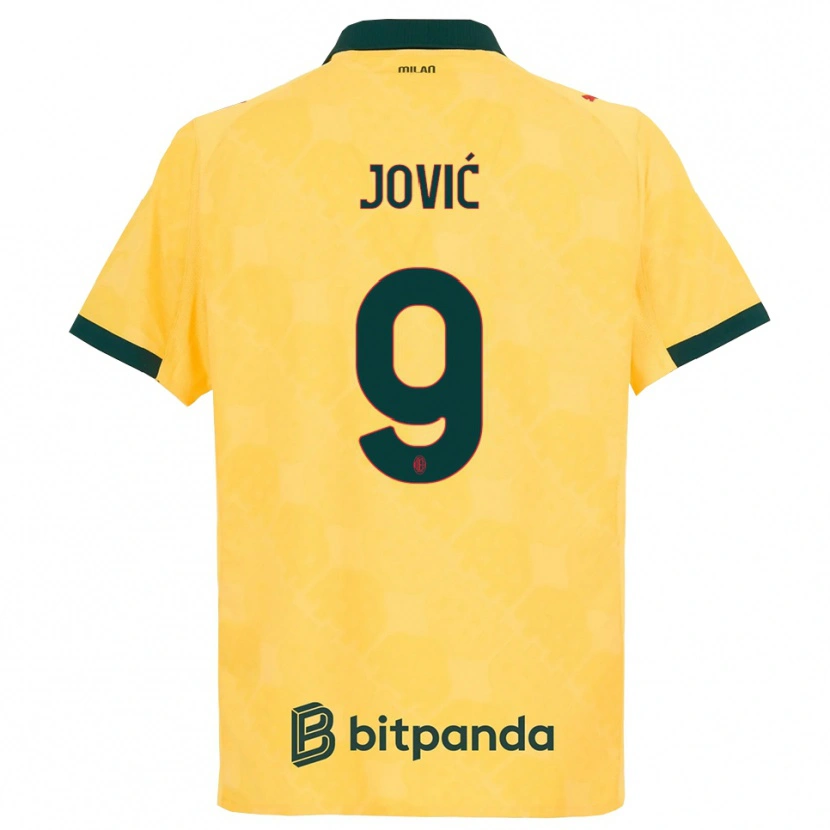 Danxen Dame Luka Jovic #9 Gul Svart Tredje Sett Drakt Trøye 2025/26 Skjorter T-Skjorte