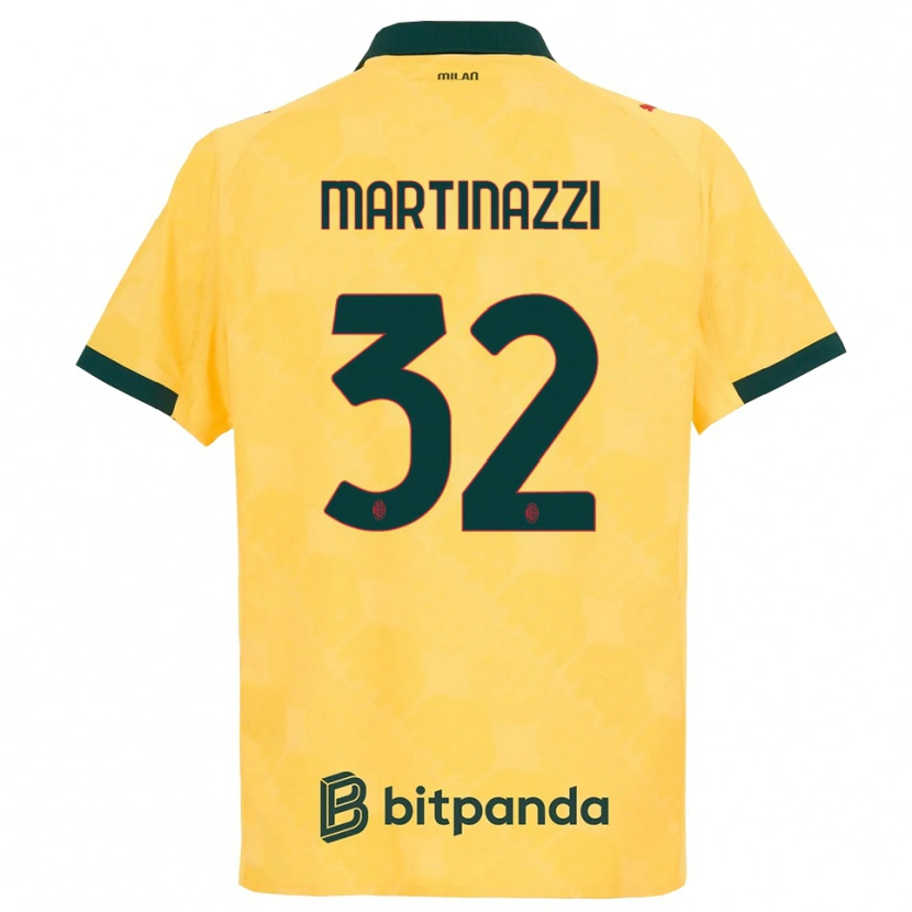 Danxen Dame Luca Martinazzi #32 Gul Svart Tredje Sett Drakt Trøye 2025/26 Skjorter T-Skjorte