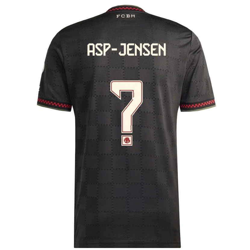 Danxen Dame Jonathan Asp-Jensen #0 Svart Hvit Tredje Sett Drakt Trøye 2025/26 Skjorter T-Skjorte