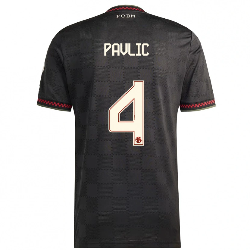 Danxen Dame Raphael Pavlic #4 Svart Hvit Tredje Sett Drakt Trøye 2025/26 Skjorter T-Skjorte