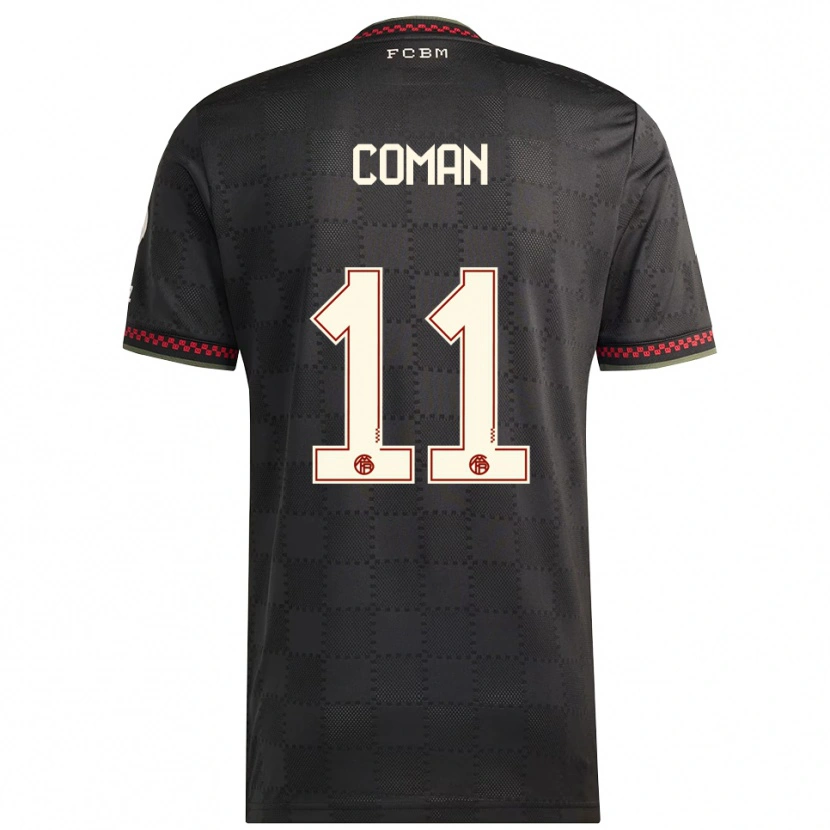 Danxen Dame Kingsley Coman #11 Svart Hvit Tredje Sett Drakt Trøye 2025/26 Skjorter T-Skjorte