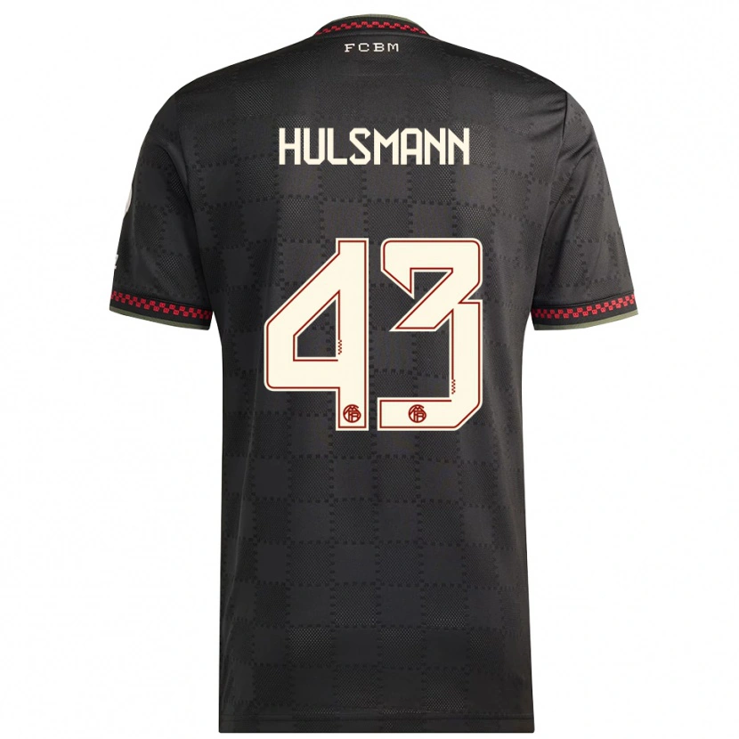 Danxen Dame Tom Hulsmann #43 Svart Hvit Tredje Sett Drakt Trøye 2025/26 Skjorter T-Skjorte