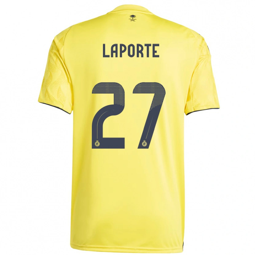 Danxen Barn Aymeric Laporte #27 Gul Svart Hjemmetrøye Drakt Trøye 2025/26 Skjorter T-Skjorte