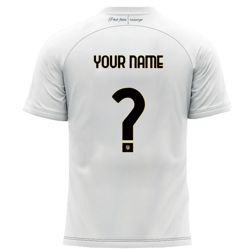 Danxen Barn Navnet Ditt #0 Hvit Gul Bortetrøye Drakt Trøye 2025/26 Skjorter T-Skjorte