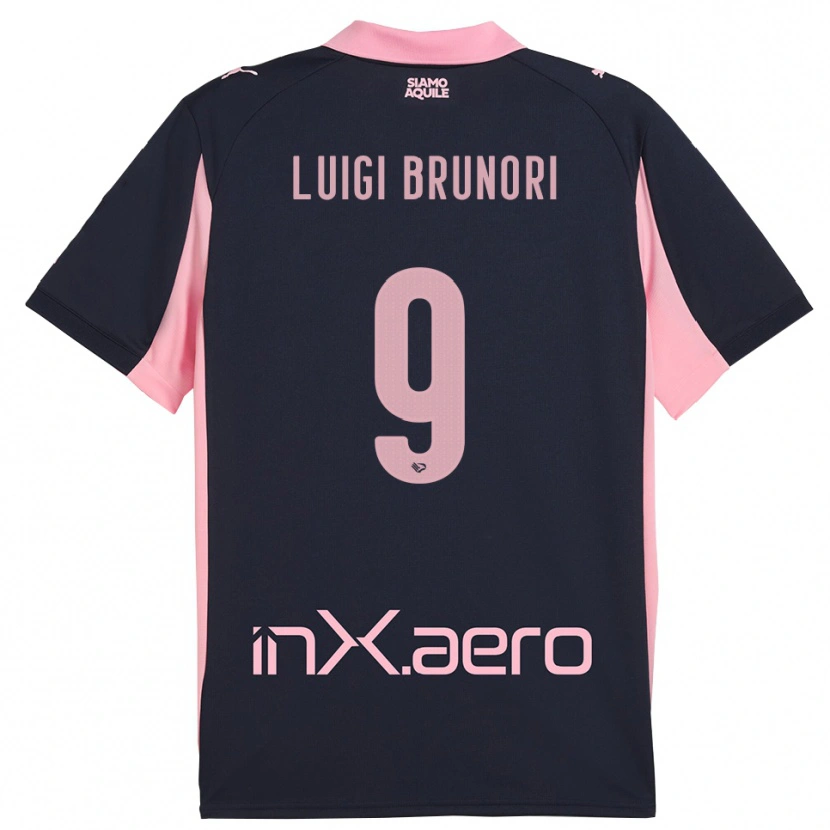 Danxen Barn Matteo Luigi Brunori #9 Marineblå Rosa Bortetrøye Drakt Trøye 2025/26 Skjorter T-Skjorte
