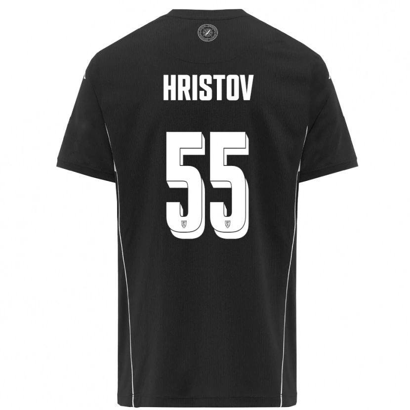 Danxen Barn Petko Hristov #55 Svart Hvit Bortetrøye Drakt Trøye 2025/26 Skjorter T-Skjorte