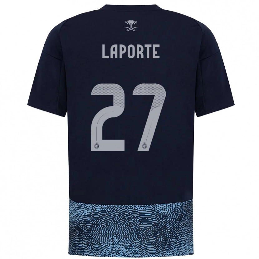 Danxen Barn Aymeric Laporte #27 Marineblå Lyseblå Bortetrøye Drakt Trøye 2025/26 Skjorter T-Skjorte