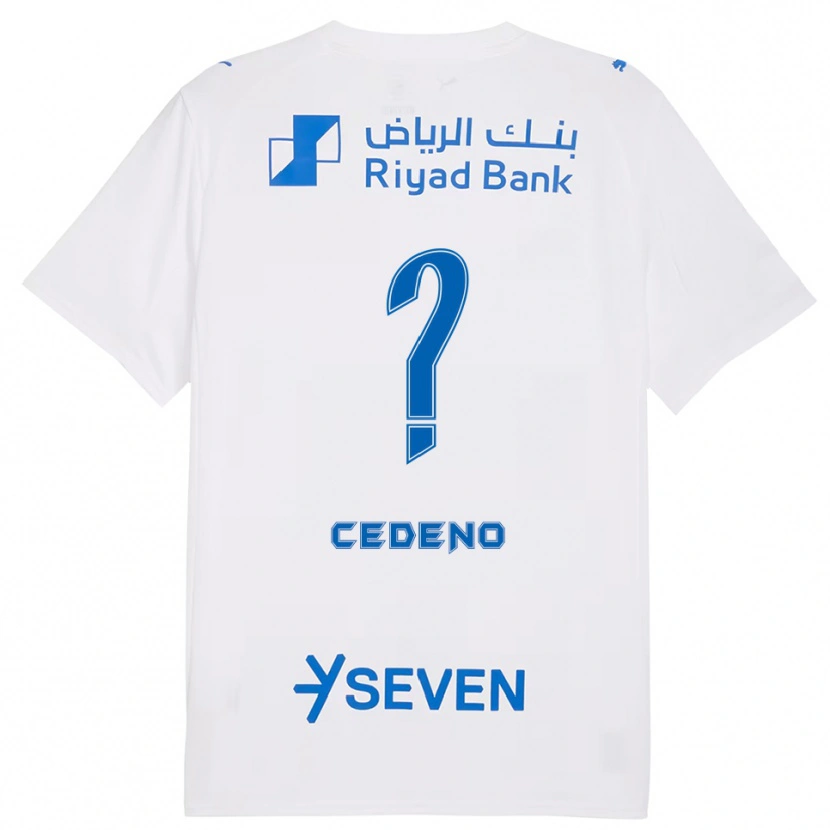 Danxen Barn Lineth Cedeño #0 Hvit Blå Bortetrøye Drakt Trøye 2025/26 Skjorter T-Skjorte