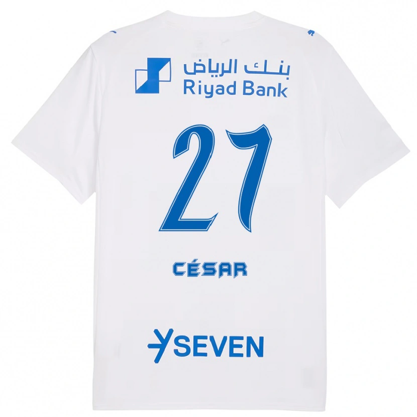 Danxen Barn Kaio César #27 Hvit Blå Bortetrøye Drakt Trøye 2025/26 Skjorter T-Skjorte