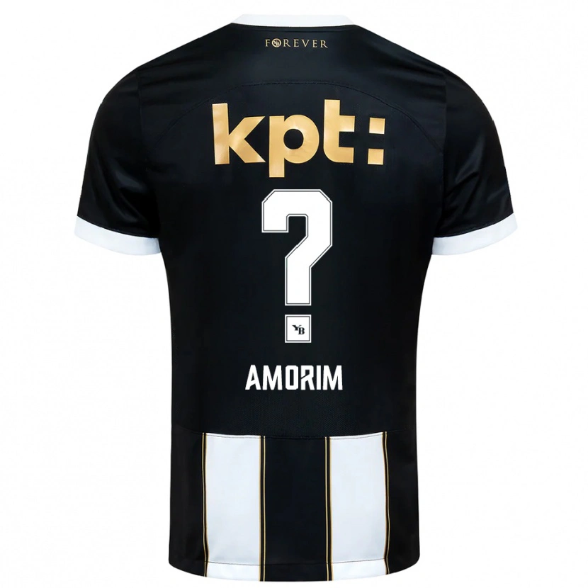 Danxen Barn Rui Amorim #0 Svart Hvit Bortetrøye Drakt Trøye 2025/26 Skjorter T-Skjorte