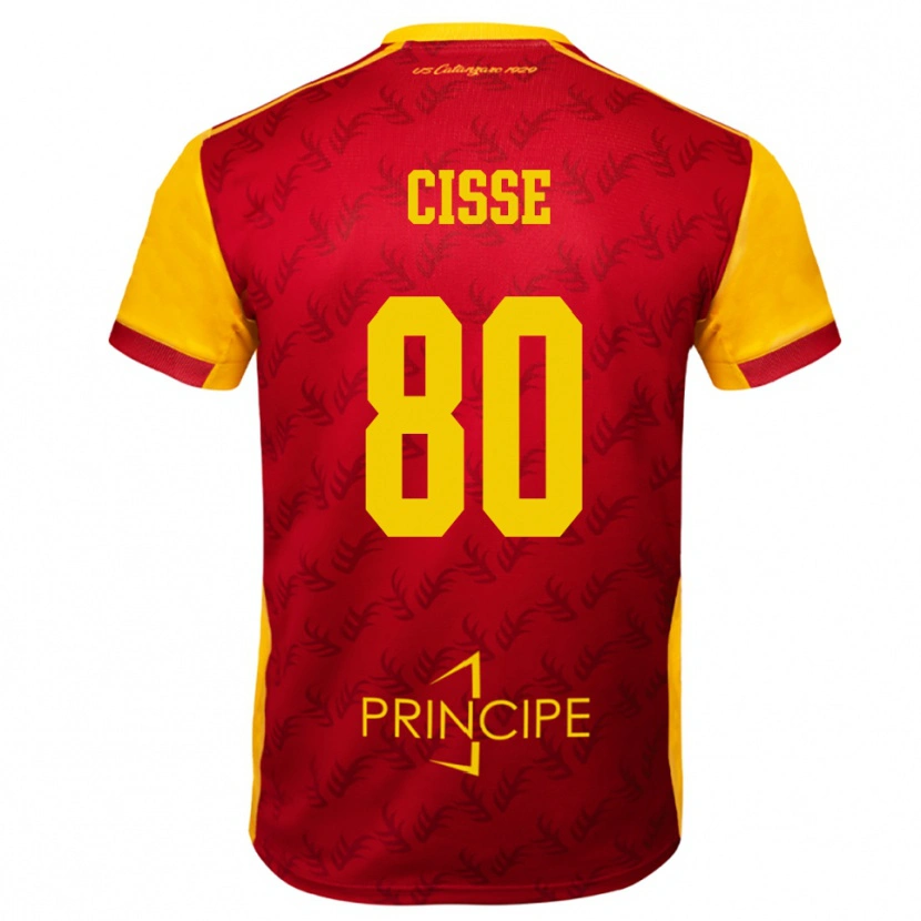 Danxen Mann Alphadjo Cissè #80 Gul Rød Hjemmetrøye Drakt Trøye 2025/26 Skjorter T-Skjorte