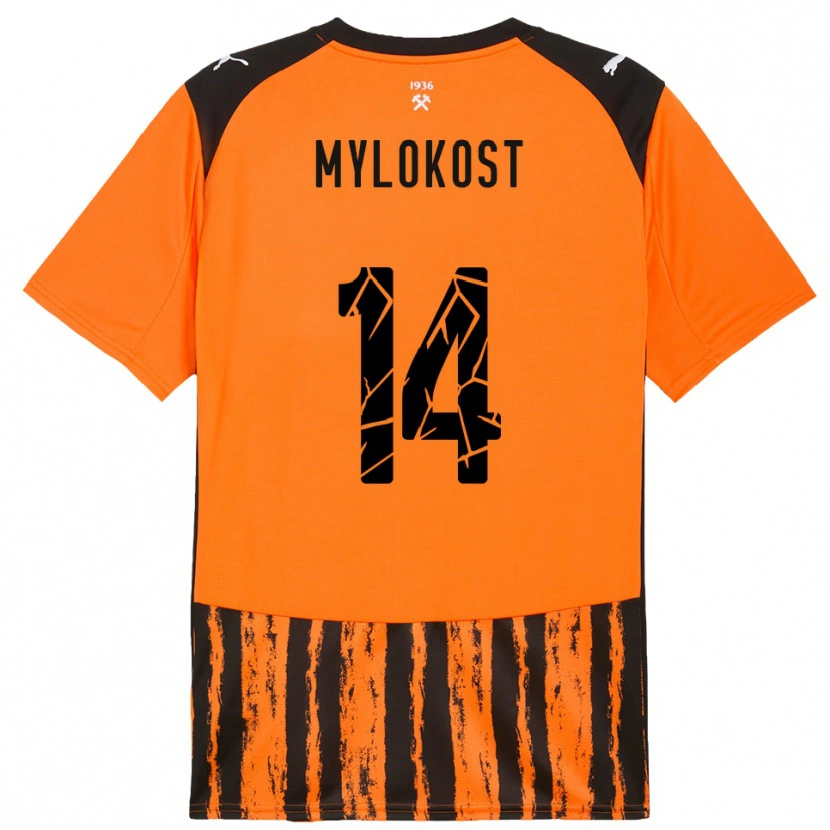 Danxen Mann Yaroslav Mylokost #14 Oransje Svart Hjemmetrøye Drakt Trøye 2025/26 Skjorter T-Skjorte