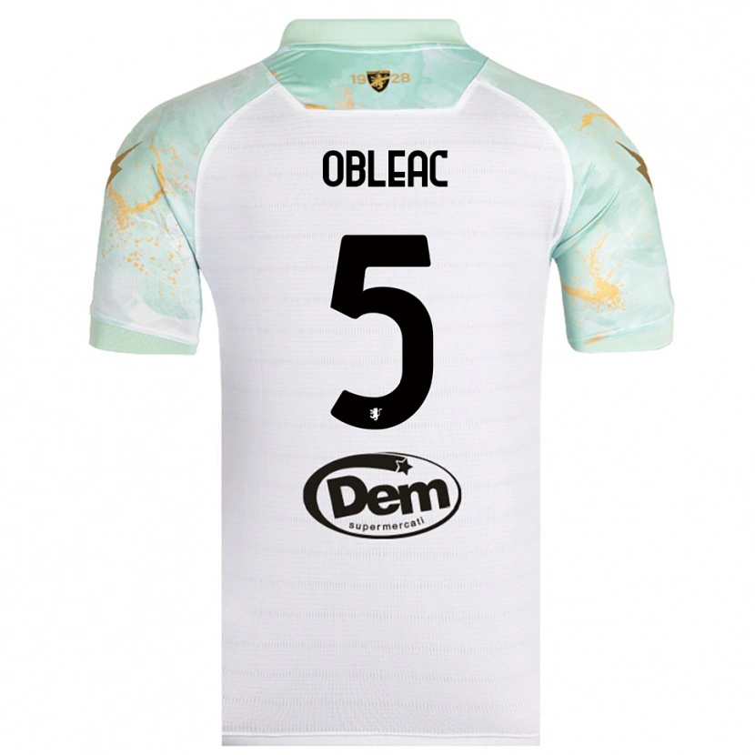 Danxen Mann Matteo Obleac #5 Hvit Svart Bortetrøye Drakt Trøye 2025/26 Skjorter T-Skjorte