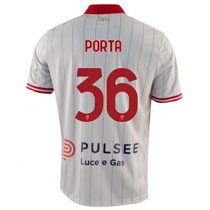 Danxen Mann Matteo Porta #36 Hvit Rød Blå Bortetrøye Drakt Trøye 2025/26 Skjorter T-Skjorte