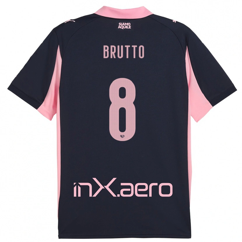Danxen Mann Valerio Brutto #8 Marineblå Rosa Bortetrøye Drakt Trøye 2025/26 Skjorter T-Skjorte
