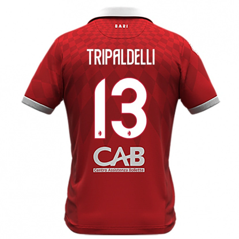 Danxen Mann Alessandro Tripaldelli #13 Rød Hvit Bortetrøye Drakt Trøye 2025/26 Skjorter T-Skjorte